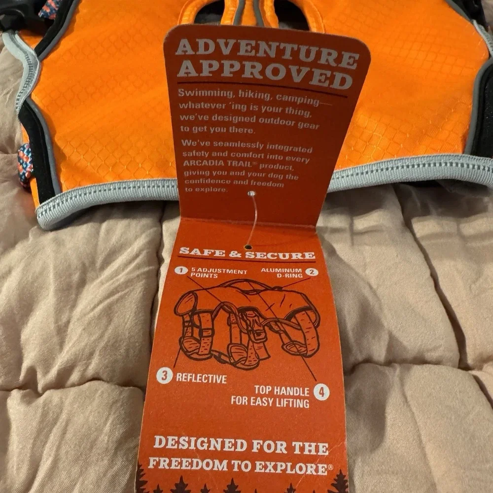 Dog‎ Puppy Arcadia Trail Small Harness Lift Handle Reflective Safety Orange NWT